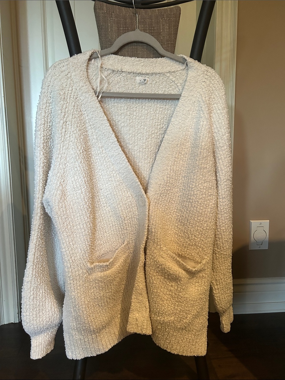 Cozy Cream Bouclé Button Cardigan Sweater